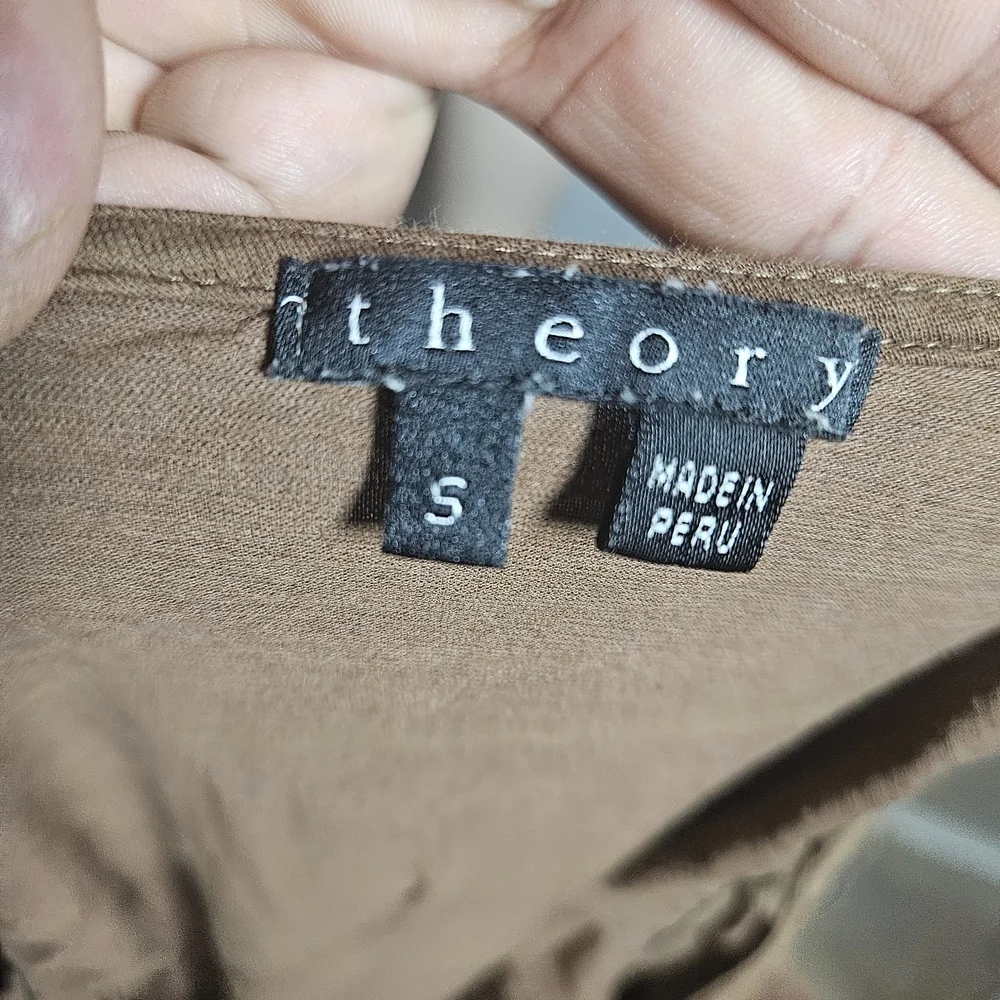 Theory Brown Puff Sleeve Dress